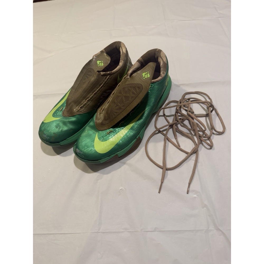 Nike KD 6 Bamboo Low Top Lace-Up Basketball Shoes Green Brown Yellow 2013